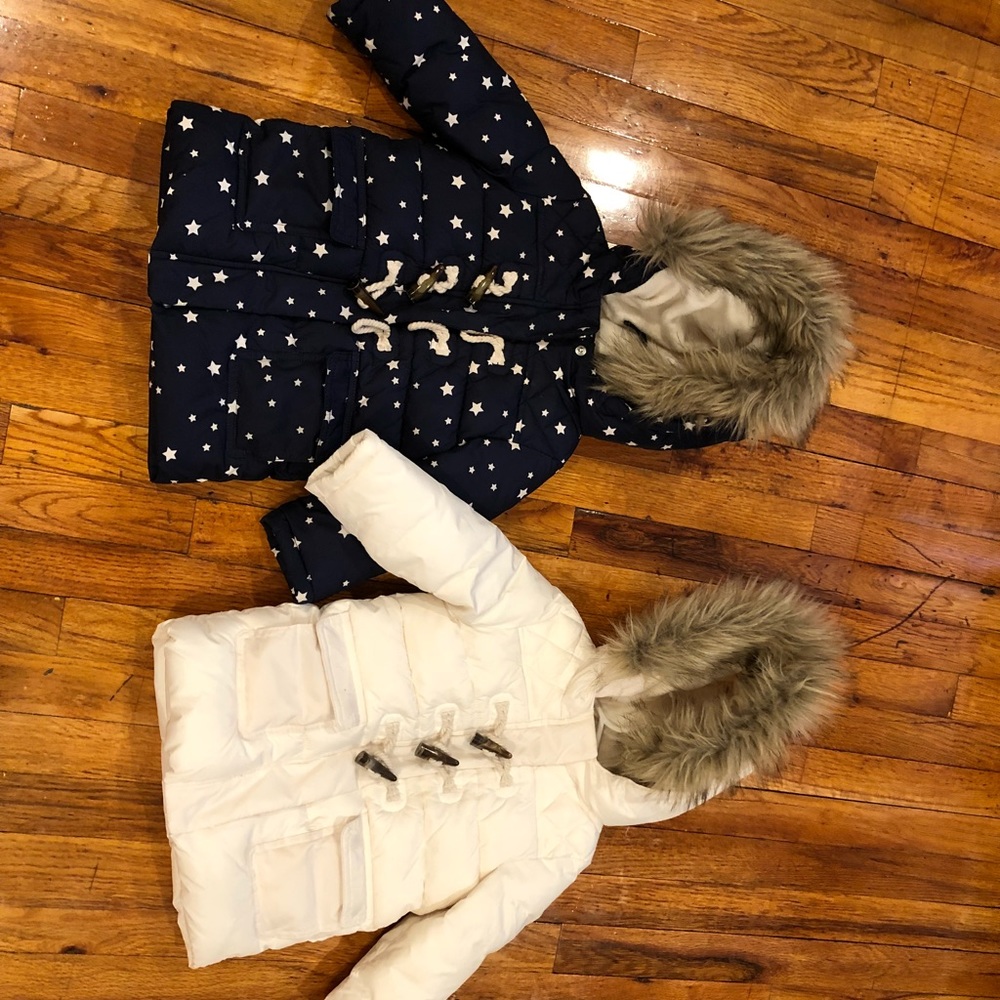 Two toddler girls winter coats
